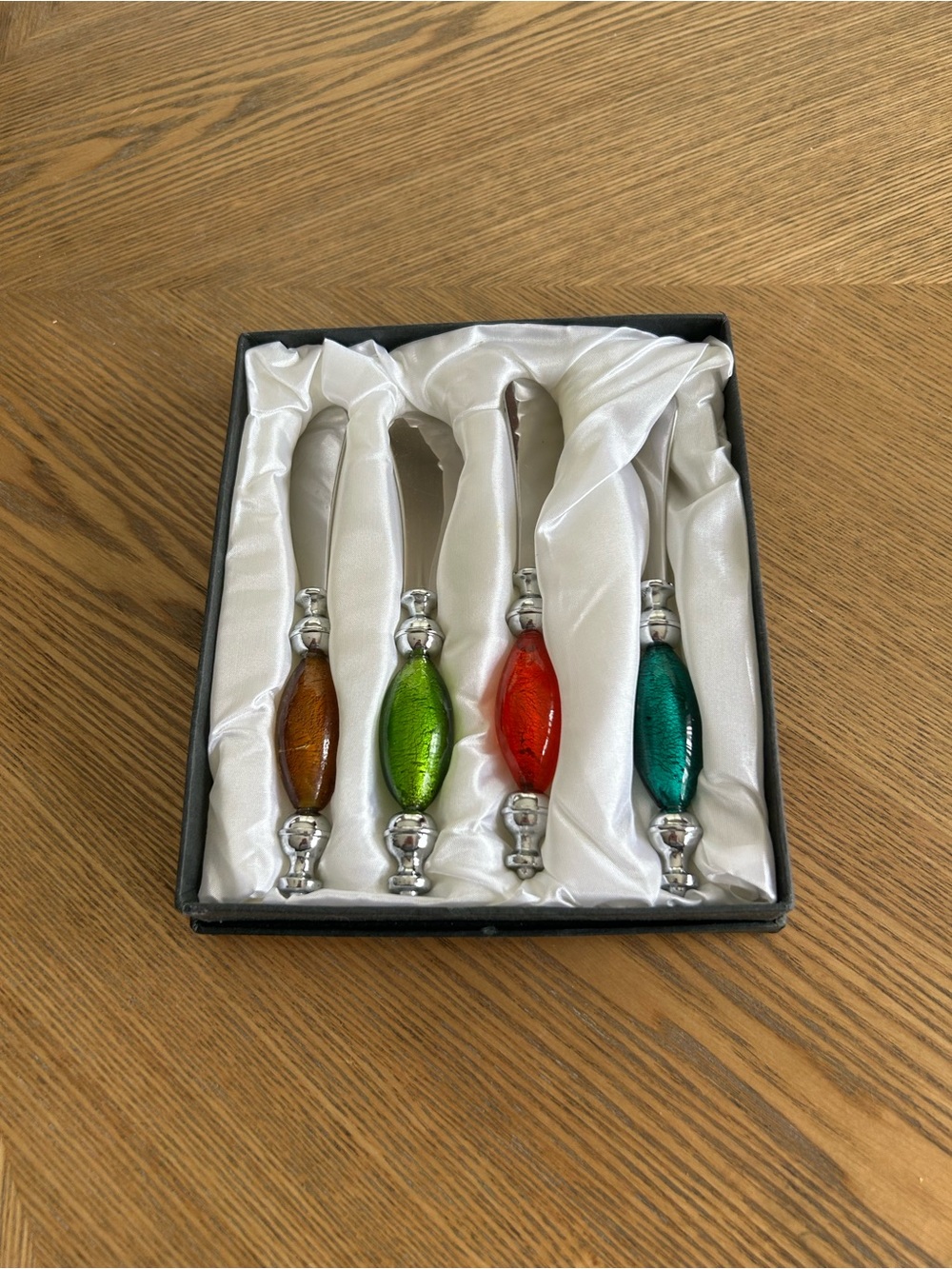 Decorative Glass Pull Handles Set in Orange, Green, Red, Teal